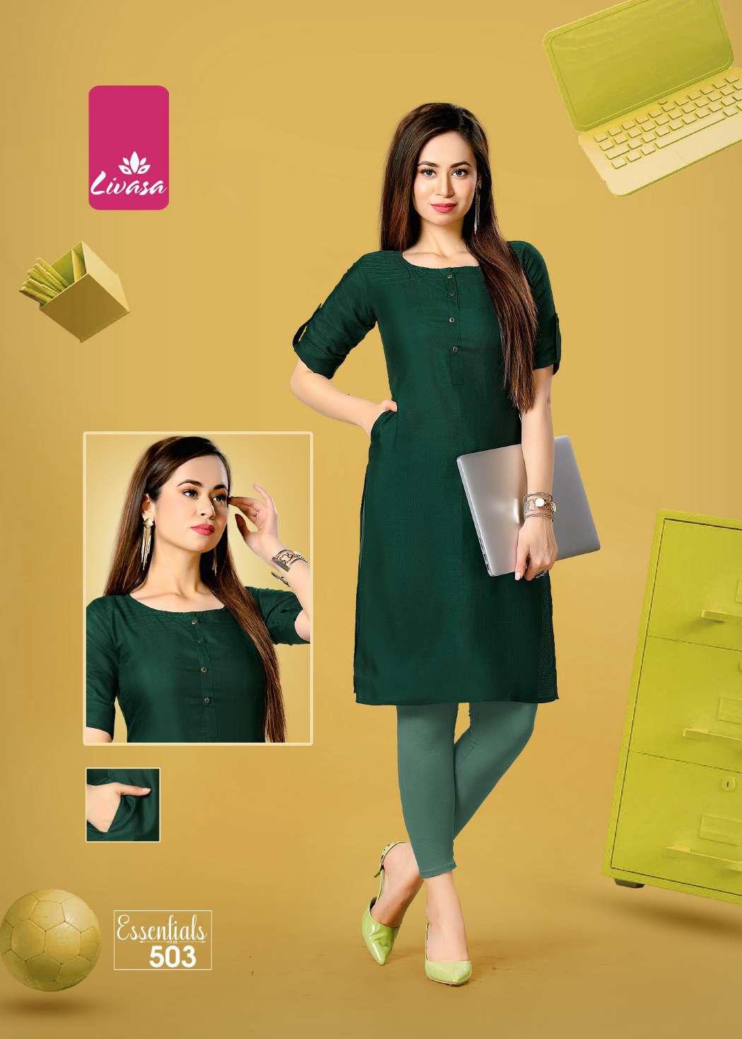 Livasa Essentials 5 Regular Wear Latest Heavy Cotton Kurti Collection